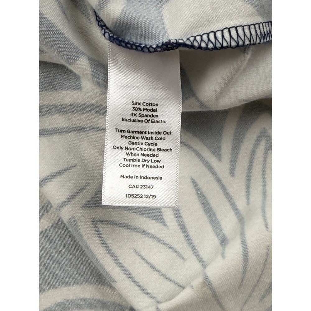 Talbots Dress Faux Wrap Maxi Tank Blue White Botanical Medium Petite Cotton Knit - Picture 11 of 16